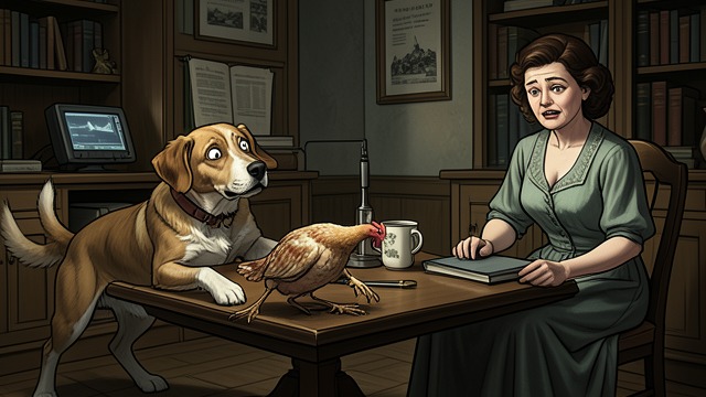 The Mischievous Companion from "Pamela's War". The Mischievous Companion Canine Independence Bonzo visits other dogs, fathers suspiciously similar puppies, steals walnuts, and begs food from poor workers.