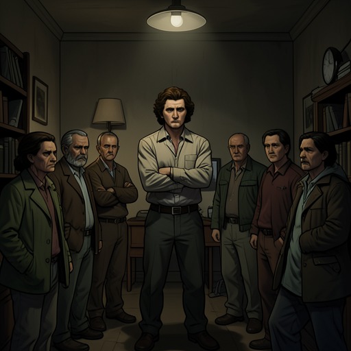 The Search for the Enemy Within from "Pamela's War". This flow follows local suspicion from ambiguous observations to internment and later confirmation of possible espionage.