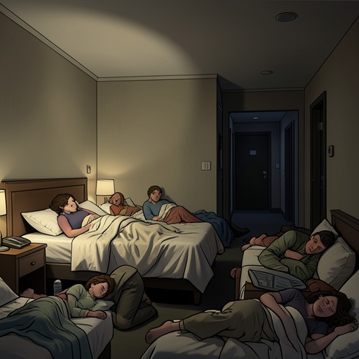 From Home to Homelessness from "Pamela's War". This flow deepens the theme of home by contrasting the hotel’s crowded belonging with the family’s later loss of place.