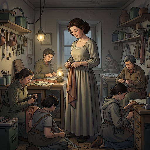 Maternal Inheritance from "Pamela's War". This flow traces Marie Wheeler’s influence through craft, generosity, emotional endurance, and Pamela’s formation as a mother.