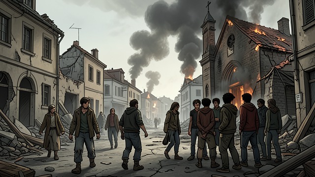 A Town Afterward from "Stephen King Three Classic Novels Box Set: Carrie, 'Salem's Lot, the Shining". A Town Afterward A Devastating Toll Later reports count hundreds dead and describe burned districts, missing residents, and families leaving Chamberlain.
