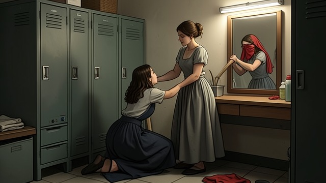 An Emergency in the Locker Room from "Stephen King Three Classic Novels Box Set: Carrie, 'Salem's Lot, the Shining". An Emergency in the Locker Room Immediate Intervention Rita Desjardin enters the locker room and tries to manage Carrie White’s panic.