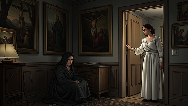 An Interior World from "Stephen King Three Classic Novels Box Set: Carrie, 'Salem's Lot, the Shining". An Interior World A House of Images The White home is filled with religious pictures and a large crucifix.