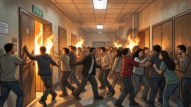 The Crowd at the Doors from "Stephen King Three Classic Novels Box Set: Carrie, 'Salem's Lot, the Shining". The Crowd at the Doors Panic Takes Over Students rush toward the main entrances after fire and electrical danger spread through the gym.