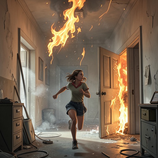 The Chamberlain Disaster from "Stephen King Three Classic Novels Box Set: Carrie, 'Salem's Lot, the Shining". This arc follows Carrie’s escape from the prom through the cascading fires and explosions that overwhelm Chamberlain.