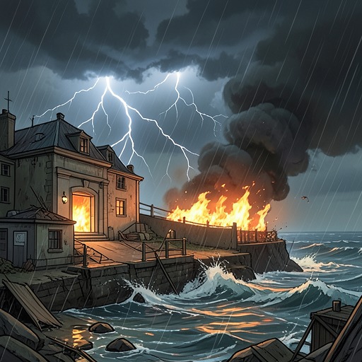 Fire and Water from "Stephen King Three Classic Novels Box Set: Carrie, 'Salem's Lot, the Shining". This arc follows fire and water as practical forces that shift from apparent safeguards to the mechanisms of mass destruction.