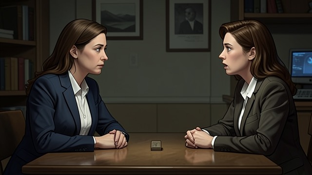 Unresolved Echo from "Falling For The CEO: BAD BOY ROMANCE". The Past Returns Unexpected Encounter Julia Brown appears as the interviewer for Diana's alternative job.