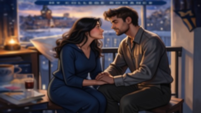 Midnight Choice from "Roommate Wars & Midnight Kisses (My College Romance)". Outside the Old Room After hosting friends, Leah Kim and Liam Reed leave Apartment 3B through the window and sit together on the fire escape.