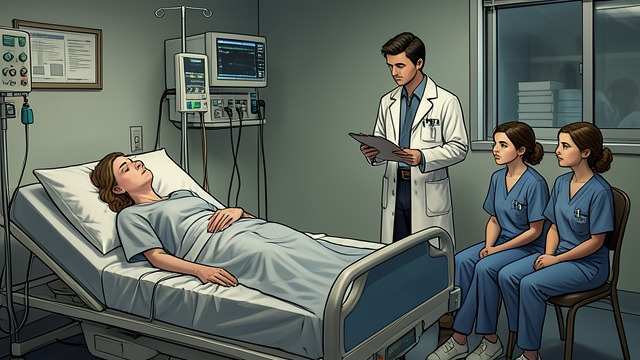 Hospital and Diagnosis from "The Executive Assistant: A female CEO·male assistant workplace romance". Hospital and Diagnosis Care arrives from others Cameron calls emergency services and stays with Alison until Brooke and Emilia can take over.