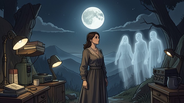 Ghostly Apparitions from "A cataclysmic lack of Harmony". Ghostly Apparitions The speaker sees apparitions beneath Moonlight.