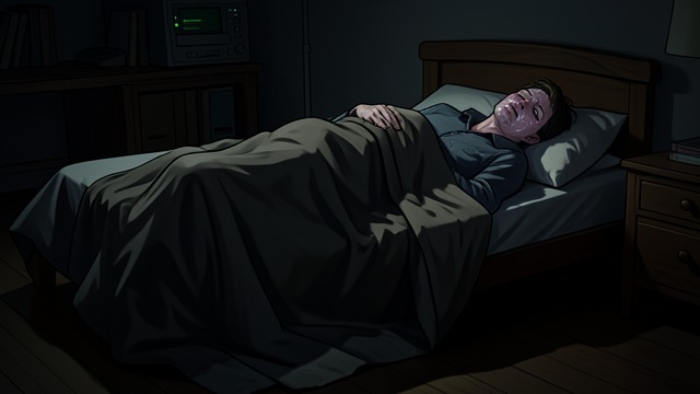 Sleeplessness from "A cataclysmic lack of Harmony". Sleeplessness The speaker lies sleepless while Darkness surrounds the bed. Distress begins as a bodily inability to rest, making the night feel endless.