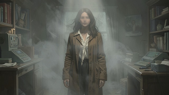 Fogged Judgment from "A cataclysmic lack of Harmony". Fogged Judgment A fog obscures the woman's judgment. Uncertainty is not merely lack of information but a condition that alters the ability to decide.