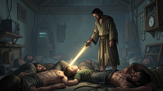 Mercy in the Ruins from "Awakening the Angel System: Apocalypse: A LitRPG Progression Fantasy". The Children’s End Jack kills the Green Bishop’s mutilated children after Sahaqiel confirms their souls are shattered.