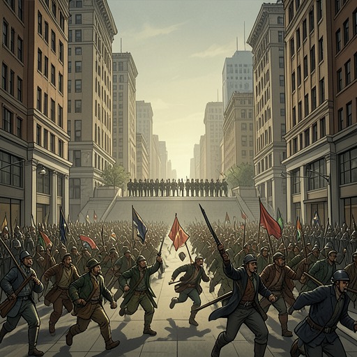 The Final Struggle Between Order and Chaos from "The Ownership Wars: Who Owns You". This flow traces the book’s culminating conflict between an organized rational state and the freedom of predatory disorder.