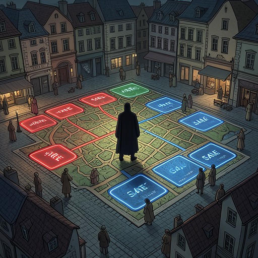 The Supernatural Geography from "Holding Out for a Hero ▸ Stiles Stilinski (2)". Key locations transform from ordinary community spaces into a map of escalating supernatural danger and fragile refuge.
