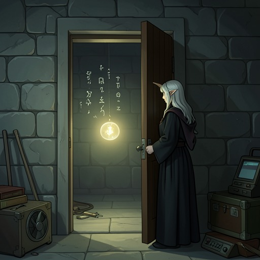 Osmian’s Door from "New Life as a Max Level Archmage". This flow follows Vivisari’s accidental entry into a legendary trial chamber and her confrontation with the limits of her own expertise.