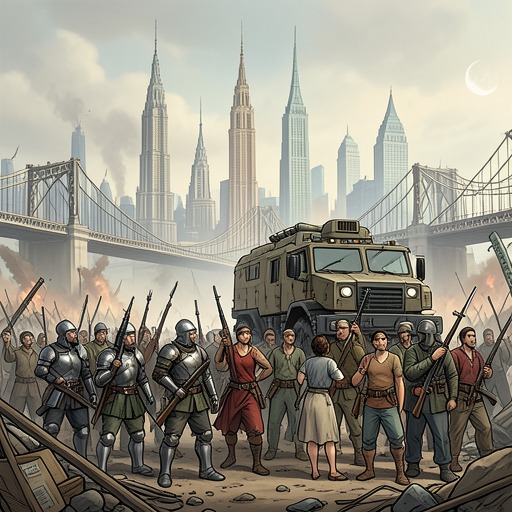 The Defense of Meridian from "New Life as a Max Level Archmage". This flow traces the city’s transformation from a political center into a battlefield and the coalition that rises to defend it.