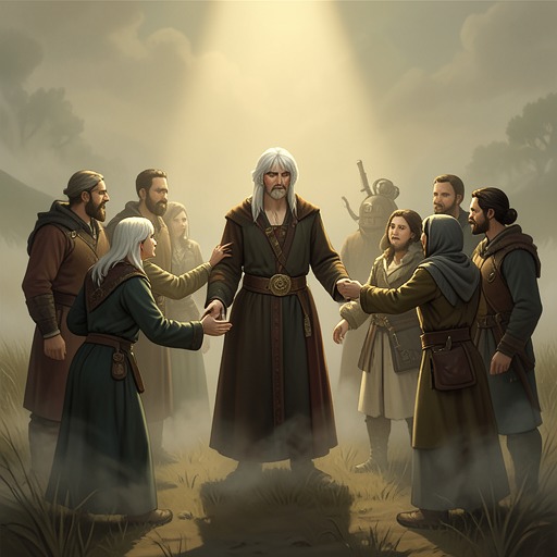 The Search for a New Family from "New Life as a Max Level Archmage". This flow traces how displaced people and lost allies begin forming a community around Vivisari’s return.