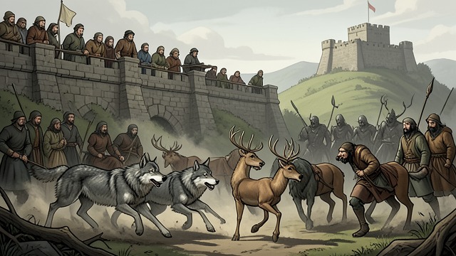 The Beasts Become Benefactors from "When the Cold Breathes A Ragnar Stormbringer Tale A Ragnar Stormbringer Tale". The Forest Comes to Their Aid An Unusual Defense Animals arrive in force and fight the wights outside the walls.
