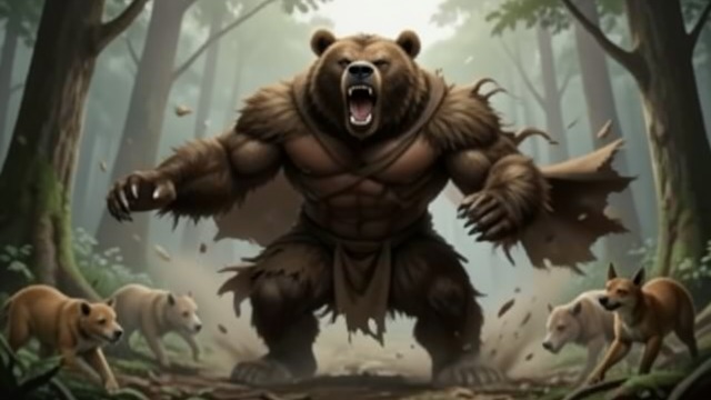 The Bear Calls the Wild from "When the Cold Breathes A Ragnar Stormbringer Tale A Ragnar Stormbringer Tale". Power in Defense of Life Transformation in the Clearing Belshezan changes into an immense brown bear and gives a sustained roar.