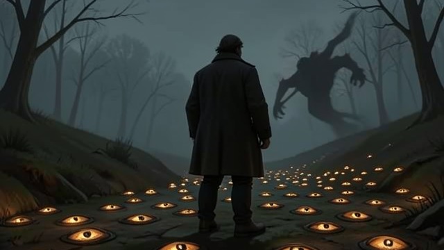 The Barrows Open from "When the Cold Breathes A Ragnar Stormbringer Tale A Ragnar Stormbringer Tale". The Larger Horror Ground in Upheaval Tremors split open the earth near The Ancient Barrows, exposing a vast cavern alive with luminous eyes and movement.