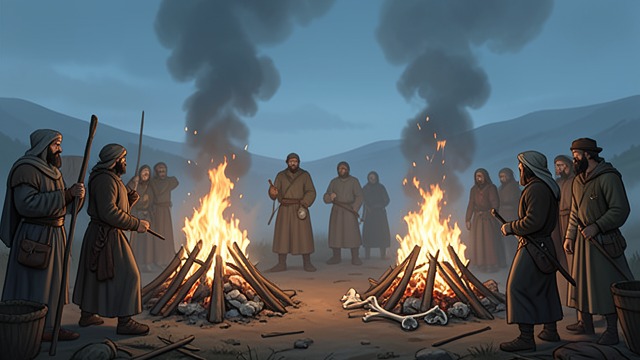 The Fires of Cleanup from "When the Cold Breathes A Ragnar Stormbringer Tale A Ragnar Stormbringer Tale". Recovery Through Labor Wights Burned Thoroughly Villagers collect even the smallest remains of the wights and burn them.