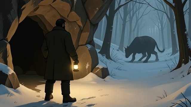 The Predator’s Lair from "When the Cold Breathes A Ragnar Stormbringer Tale A Ragnar Stormbringer Tale". Following the Mayak Into the Woods After examining Heimval’s remains, Ragnar follows the creature’s tracks toward distant hills and a cave.
