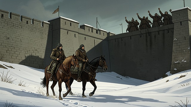 Unknown Riders Approach from "When the Cold Breathes A Ragnar Stormbringer Tale A Ragnar Stormbringer Tale". A Hopeful Sight Figures Beyond the Walls Two hunters ride slowly toward the fort, their clothing and pelts suggesting they have come from the surrounding…