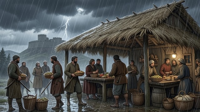 The Villagers Hold Together from "When the Cold Breathes A Ragnar Stormbringer Tale A Ragnar Stormbringer Tale". A Refuge of Shared Fear Families Gather Inside People from the villages and homesteads arrive at the hill-fort, carrying food and necessities through the…