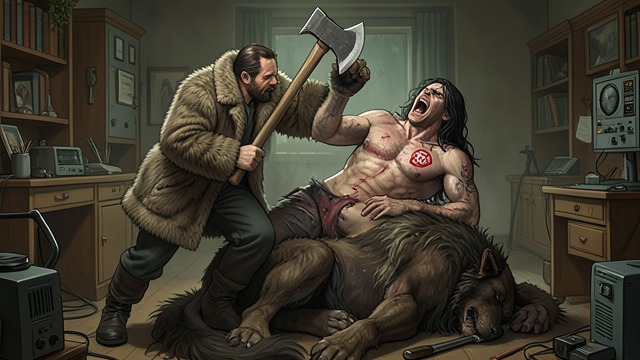 The Sorcerer’s Last Spell from "When the Cold Breathes A Ragnar Stormbringer Tale A Ragnar Stormbringer Tale". Victory Reveals Another Danger The Man Beneath the Fur The wounded Mayak transforms into a branded human figure.
