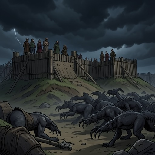The Fort’s Defense and Its Limits from "When the Cold Breathes A Ragnar Stormbringer Tale A Ragnar Stormbringer Tale". This flow examines the hill-fort as an effective defensive structure whose protection cannot resolve the siege by itself.
