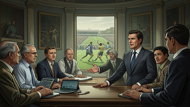 The Conduct Tribunal from "Player Manager: A Sports Progression Fantasy". The Conduct Tribunal Mike Dean confronts Max and asks him to restore the players for the sake of community relations.