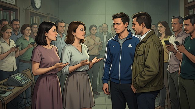 The First Encounter from "Player Manager: A Sports Progression Fantasy". The First Encounter Emma and Gemma challenge Max and Ziggy to prove that they were watching football rather than watching women.