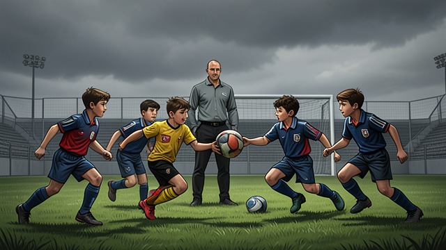 The Tactical Machine from "Player Manager: A Sports Progression Fantasy". The Tactical Machine City’s youth players overwhelm the Met Heads with passing, movement, and disciplined repetition.