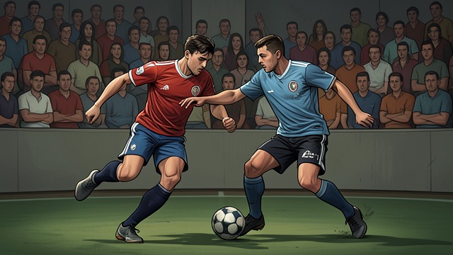 The Telepathic Partnership from "Player Manager: A Sports Progression Fantasy". The Telepathic Partnership Raffi and Max unexpectedly combine with intuitive precision during the five-a-side match.