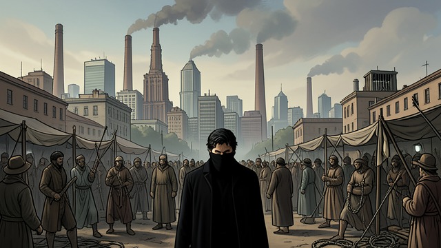 A City Built on Power from "Gunsoul". A City Built on Power Battletown displays the Khan’s authority through industry, policing, slave markets, and public violence.