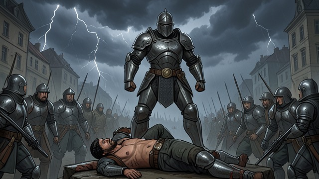 A Tyrant’s End from "Gunsoul". A Tyrant’s End Arc and Yuan coordinate against the Khan and his split self, recognizing that both must be struck down together.