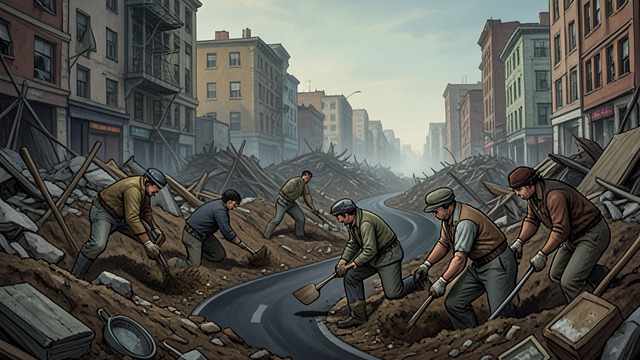 A City Buried from "Gunsoul". A City Buried The survivors use the altered History Road leyline to bury Battletown and its monuments.