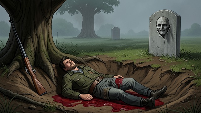 Buried Alive from "Gunsoul". Buried Alive Yuan is shot and buried after Slash’s warband murders his companions. His last conscious resolve binds survival to revenge.