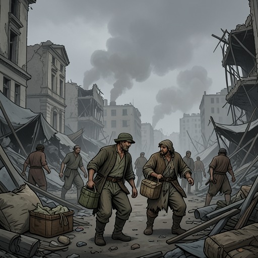 The Warlord’s City and Its Survivors from "Gunsoul". The destruction of Battletown ends the Khan’s rule but leaves survivors to confront the practical and moral cost of a collapsed city.