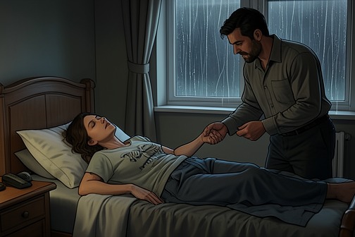 Ren从坠落昏迷中苏醒 from "My Dark Mate: A Rejected Mate Werewolf Shifter Romance". Ren from Coma After the Fall is the recovery event that reverses the apparent finality of Ren's flight from Shane and the cliff.