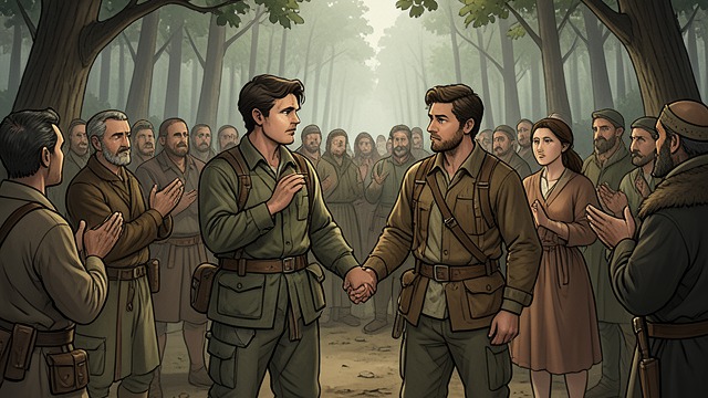 The Public Mate from "My Dark Mate: A Rejected Mate Werewolf Shifter Romance". The Public Mate Ceremony Ren stands beside Caleb before the entire pack, visibly recognized as his mate and wife.