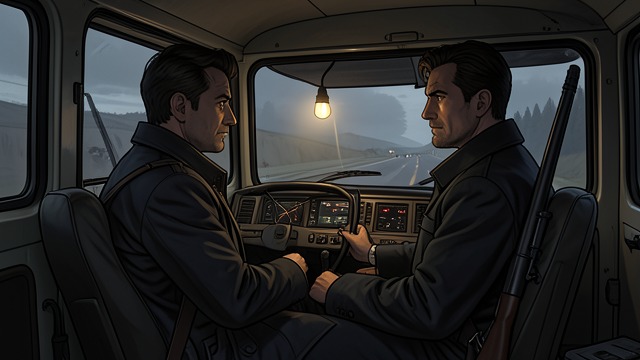 Paid Enforcer from "Dead Shot". The Man in the Truck Surveillance Yukon Grant follows Cal Murphy and Kelly Mendoza in a Ford F-250. His presence turns ordinary travel into a monitored route.