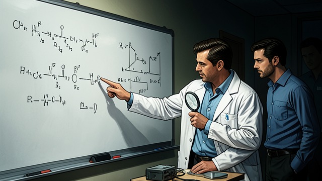Chemical Link from "Dead Shot". From Formula to Cause Laboratory Clue Kelly Mendoza photographs the formulas in Buddy Walker’s barn.