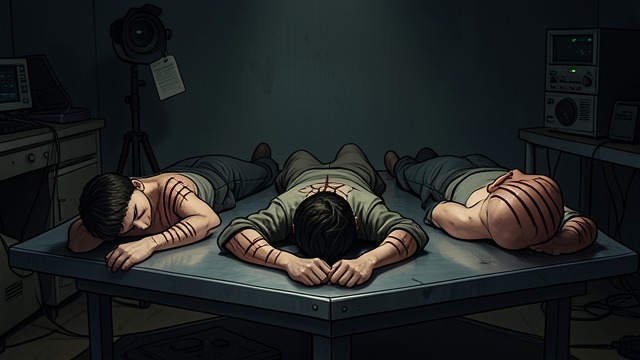 Forbidden Evidence from "Dead Shot". The Coroner’s Room Hidden Wounds Cal Murphy secretly photographs the bodies and sees deep scratches across every victim.