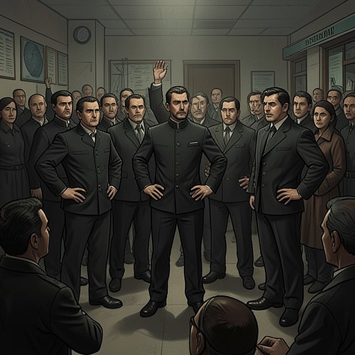 The Corrupted Law from "Dead Shot". This flow traces the transformation of local law enforcement from public institution into an instrument of intimidation, fabrication, and eventual exposure.