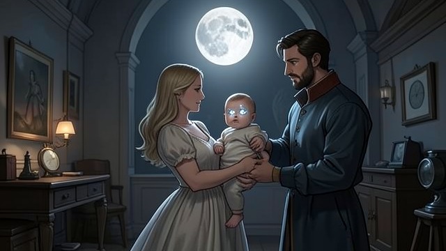 Their Daughter’s Arrival from "The CEO’s Baby Girl: A Workplace Reverse Harem Romance (Age-Gap Billionaire Obsessions)". Their Daughter’s Arrival A new generation Ariella and Dominic’s daughter is born beneath a full moon, entering the story with silver, wild eyes and an…
