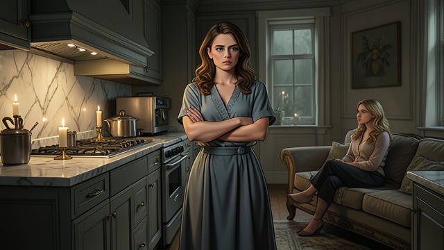 The Caldwell House from "The Wife He Never Wanted: A Marriage-In-Crisis Billionaire Romance (Second Chance Billionaires)". The Caldwell House Wealth Without Belonging Paige stands in a beautiful kitchen filled with candles yet feels like a visitor.