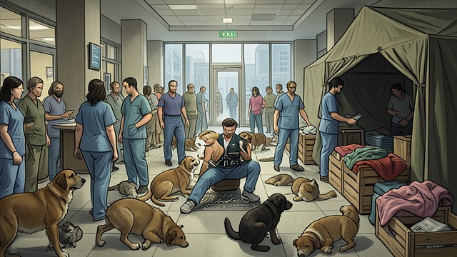 Temporary Relocation from "The Wife He Never Wanted: A Marriage-In-Crisis Billionaire Romance (Second Chance Billionaires)". Temporary Relocation A Crowded Lobby Caldwell Development becomes a temporary shelter for dogs, cats, puppies, and other displaced animals.