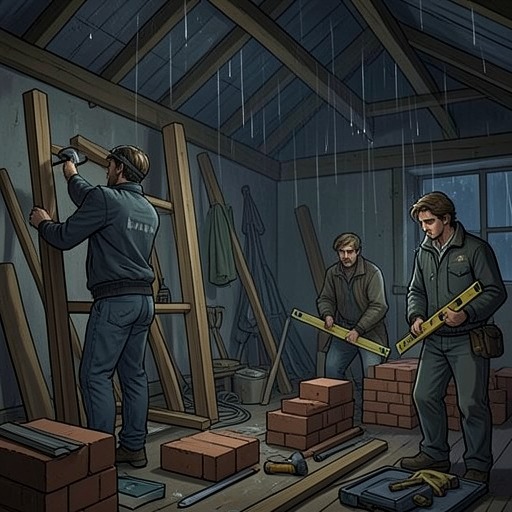 Shelter Roof And Marriage Foundation from "The Wife He Never Wanted: A Marriage-In-Crisis Billionaire Romance (Second Chance Billionaires)". This flow develops the parallel between physical construction and emotional repair, showing how both require inspection, honest materials, and repeated…